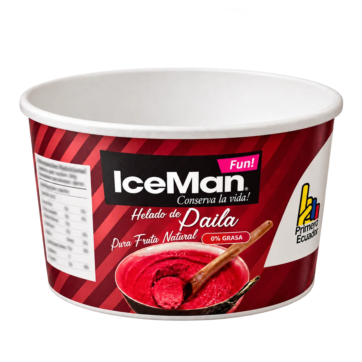 Envase personalizado para IceMan – Helados de Paila