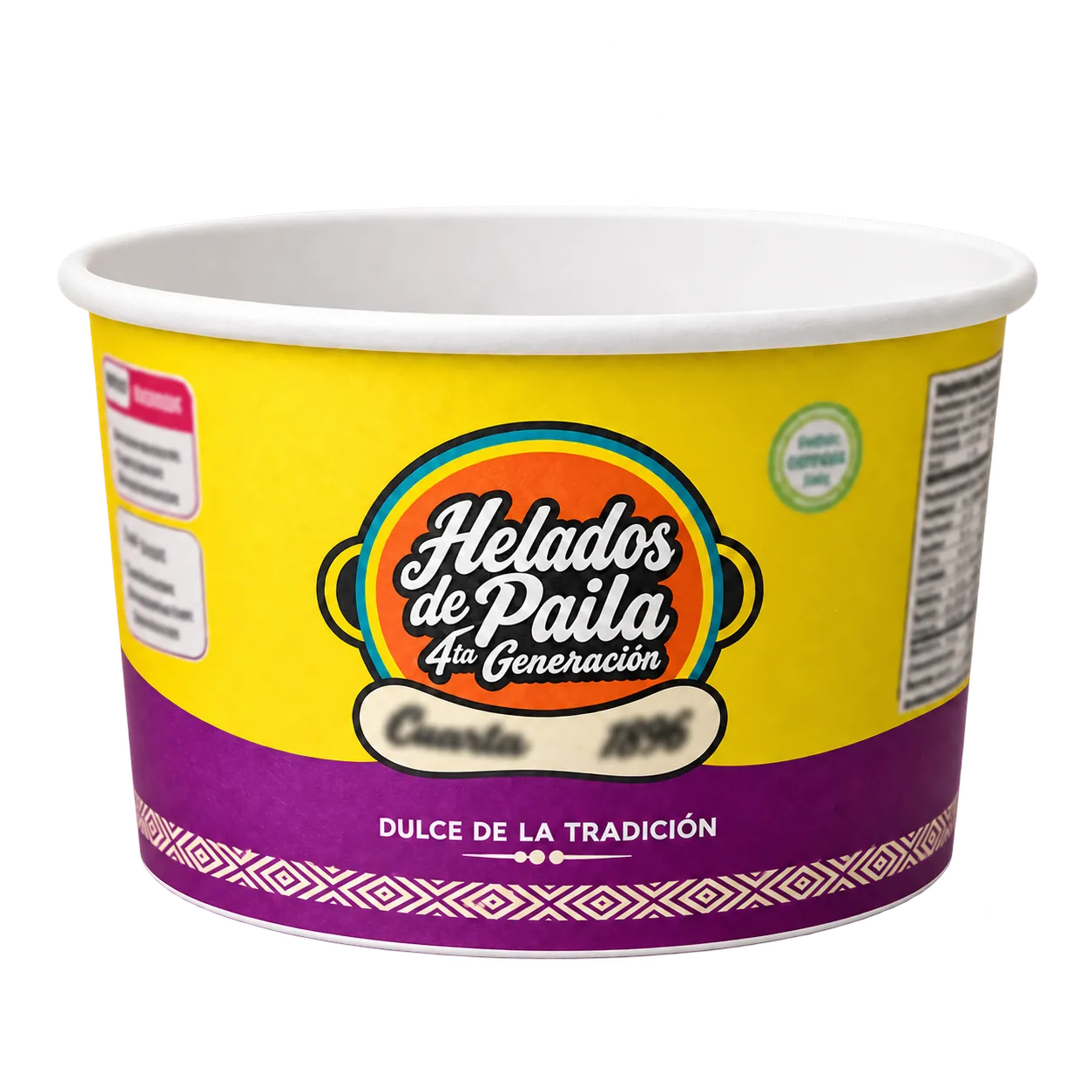 Envase personalizado para Helados de Paila Cuarta Generación